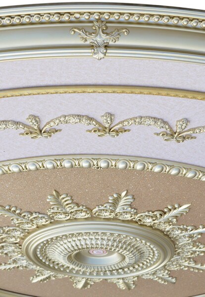 Rose Gold Grand Ceiling Medallion Round Design Engineered Decorations